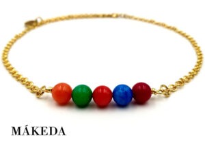 Makeda joyeria, Collar, gargantilla, Agata y Chapa Oro o Plata