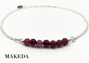 Makeda joyeria, Collar, gargantilla, Amatista y Chapa Oro o Plata