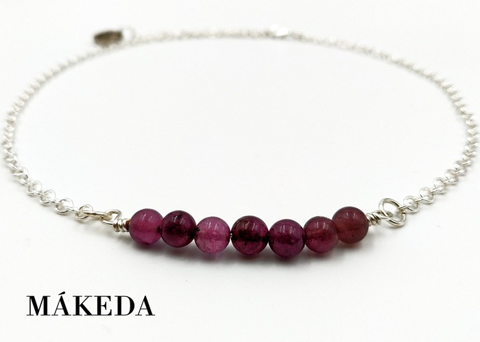 Makeda joyeria, Collar, gargantilla, Amatista y Chapa Oro o Plata