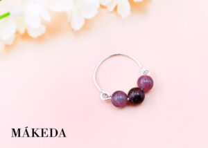 Makeda joyeria, Anillo Chapa de Plata y Amatistas
