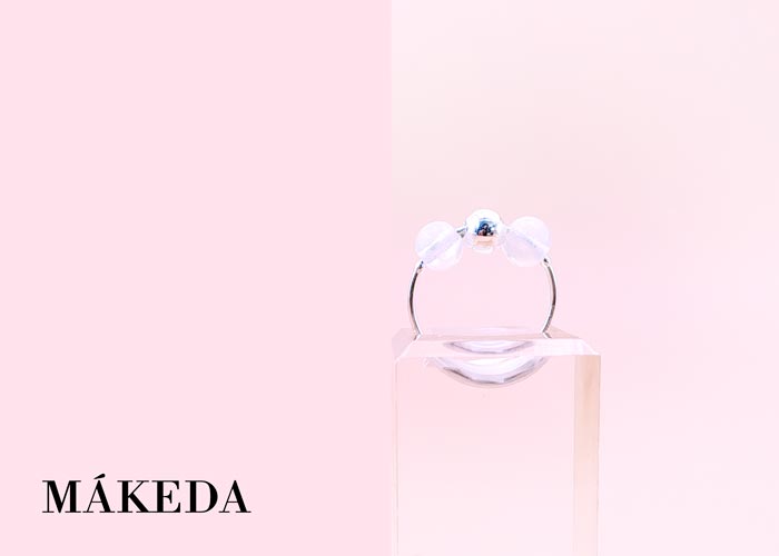 Makeda joyeria, Anillo Piedra Luna y Chapa de Oro o Plata Ajustable