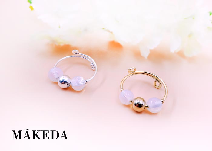 Makeda joyeria, Anillo Piedra Luna y Chapa de Oro o Plata Ajustable