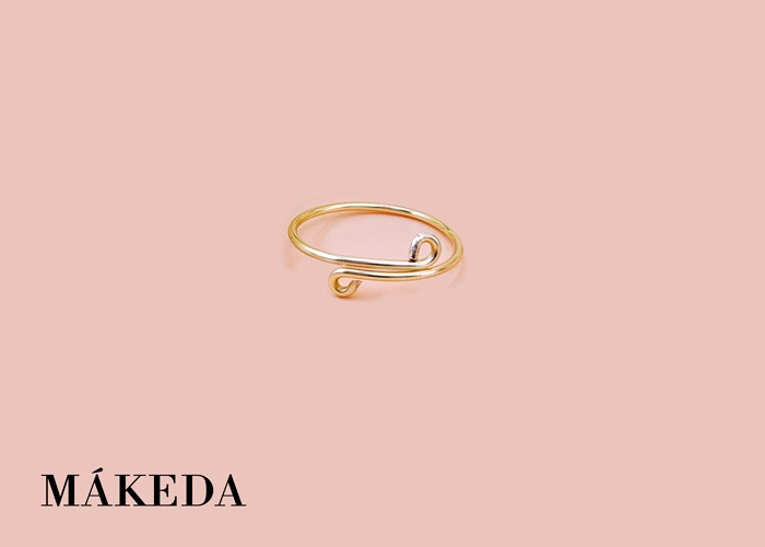 Makeda joyeria, Anillo Ajustable Chapa de Oro