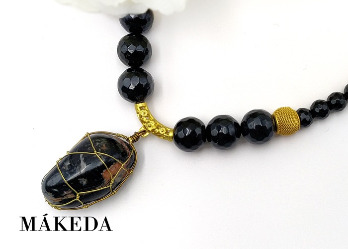 Makeda joyeria, Collar de Jaspe y Ágatas