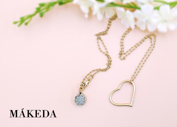 Makeda joyeria, Dije Corazón Chapa de Oro