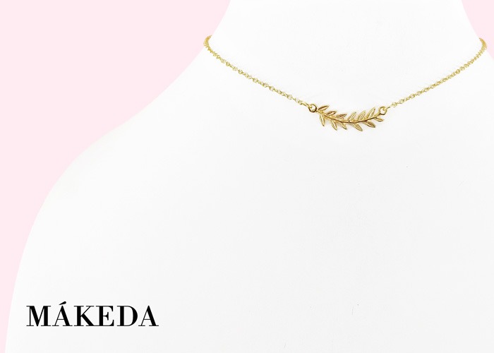 Makeda joyeria, Gargantilla Laurel Chapa de Oro