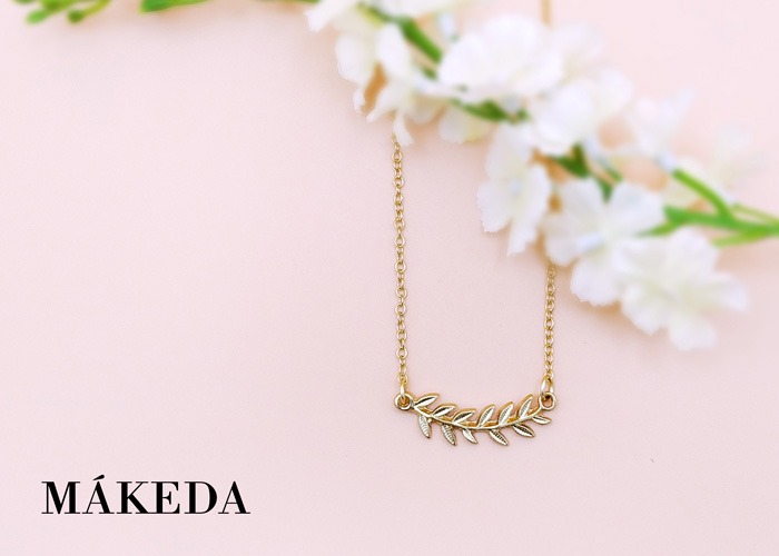 Makeda joyeria, Gargantilla Laurel Chapa de Oro