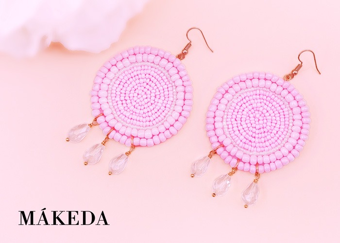 Makeda joyeria, Aretes Rosas Bordados
