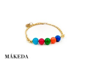 Makeda joyeria, Pulsera Agata y Chapa Oro