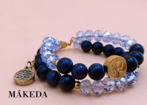 Makeda joyeria, Pulsera OM con Venturina y Chapa Oro