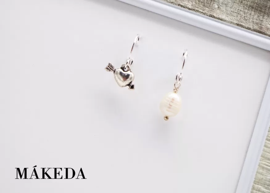 Aretes Perla y Corazón