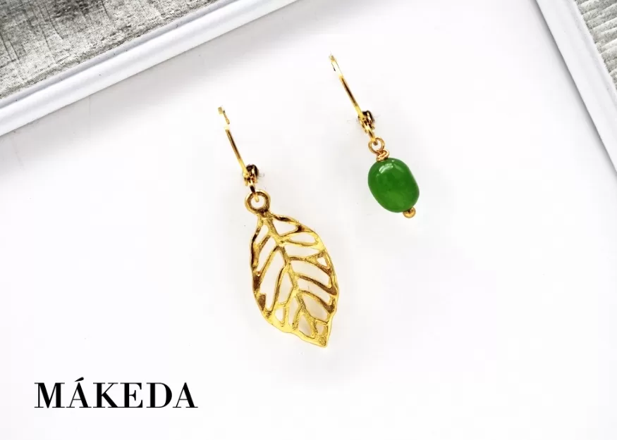 Aretes Hoja y Aventurina