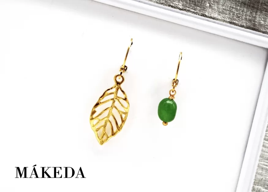 Aretes Hoja y Aventurina