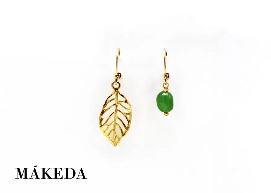 Aretes Hoja y Aventurina