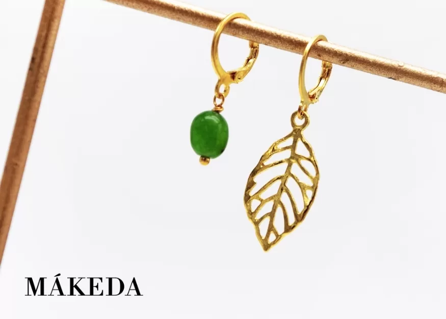 Aretes Hoja y Aventurina