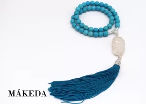 Japa Mala Cuarzo Cristal & Turquesa