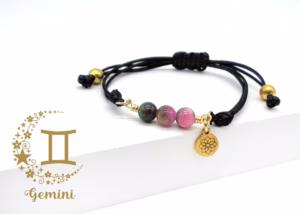 Pulsera Géminis con Turmalina Sandía