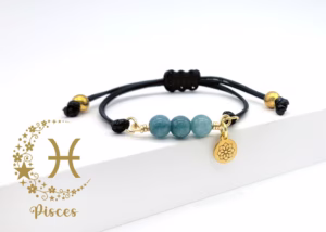 Pulsera Piscis con Aguamarina
