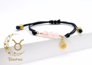 Pulsera Tauro con Cuarzo Rosa