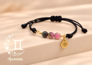 Pulsera Géminis con Turmalina Sandía