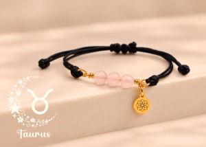 Pulsera Tauro con Cuarzo Rosa